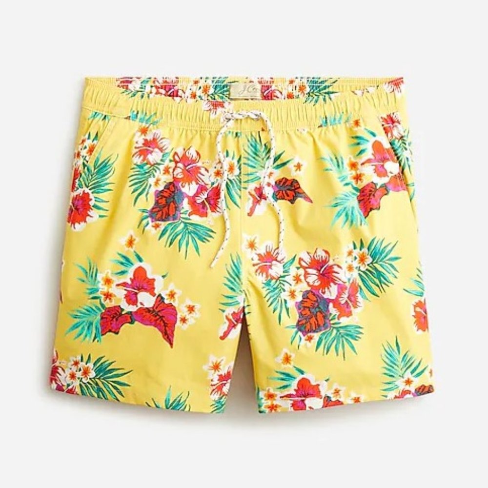 J. Crew Stretch Swim Trunk in floral print XL